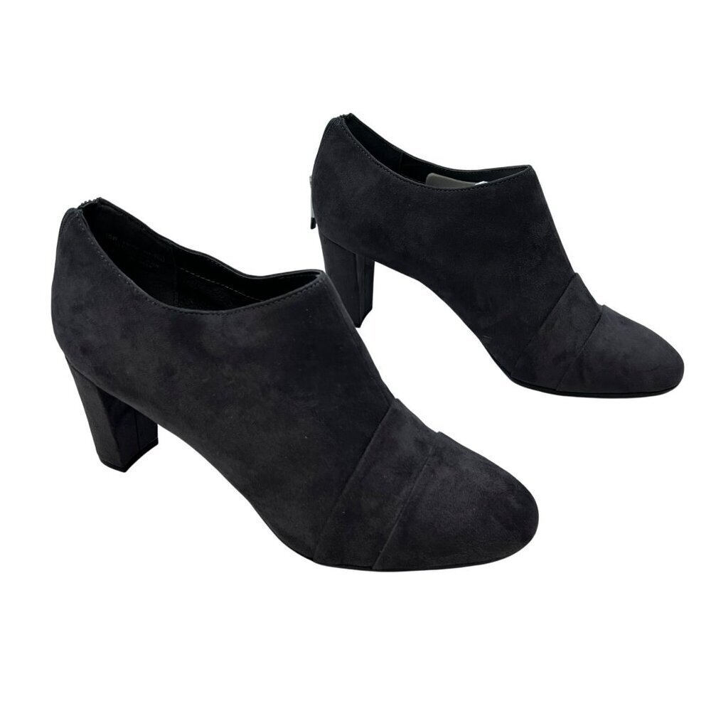 Aerosoles Heel Rest Gray Suede Heeled Ankle Boots Closed Toe Gray Size 10W Zip